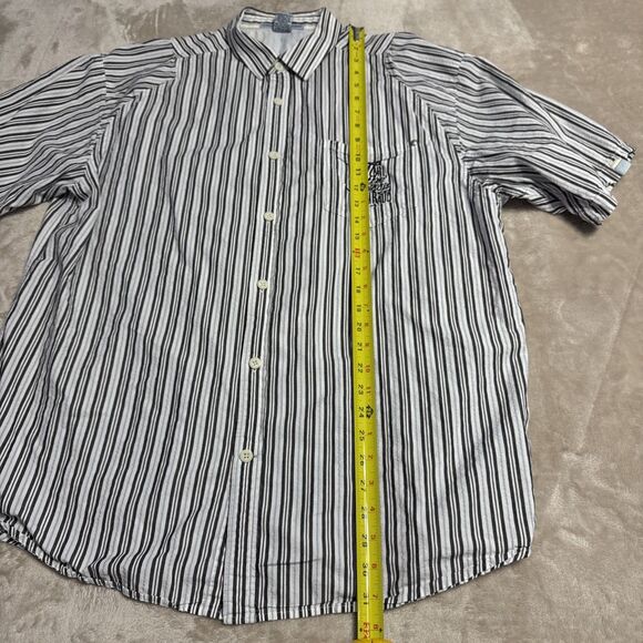 Le Jean De Marithe+Francois Girbaud Shirt Mens Large Striped Button Up - Picture 4 of 11